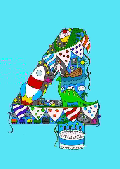 4th Birthday Boy created by Jenny Wren Designs