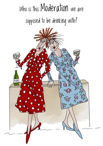 Drinking in moderation card. created by Sarah Boddy