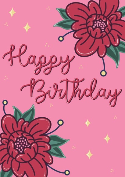 Happy birthday flowery card created by Honor Schaffer