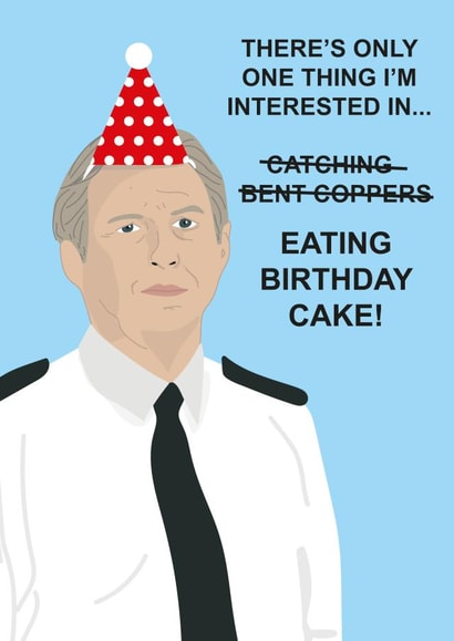 Line Of Duty Geburtstagskarte 'Happy Birthday' Mit Gebogenem Kupfer-Akzent – Englischer Spruch, 5x7 Zoll, Inkl. Farbigem Umschlag