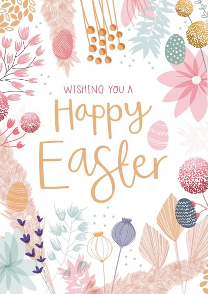 Wishing you a Happy Easter Blooms Card created by Two For Joy Illustration