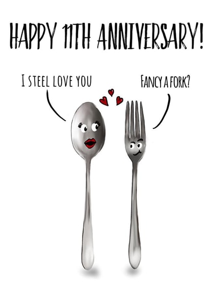 11th ‘Steel’ Anniversary Card created by picsandsquiggles