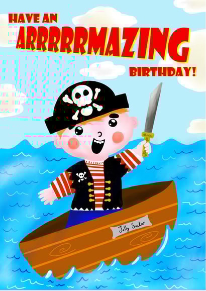 Arrrmazing pirate birthday card created by Emma TK Design