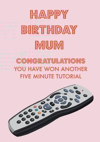 Remote control birthday card for mum created by Nicola Jo