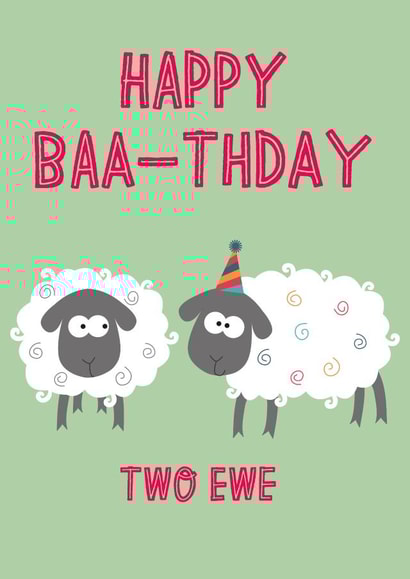 Funny Sheep Pun Birthday Card created by Wink Design - Michelle Roberts