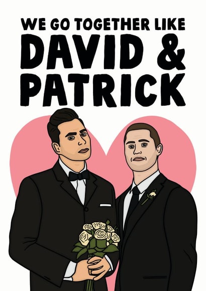 David Rose and Patrick Brewer Schitts Creek Love Card created by Studio Doodles