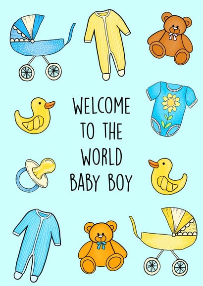 Welcome to the World Baby Boy created by Poppy & Mabel