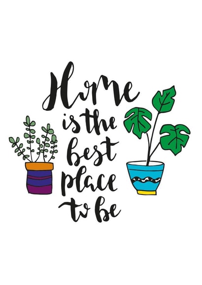 Cute Plant Pots New Home Card - Home Is The Best Place To Be created by Crafted By Cat