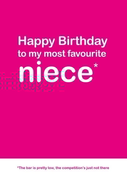 Most Favourite Niece Birthday Card created by Lisa Jestico