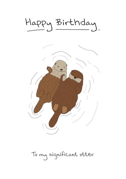 Birthday Card - Otters created by Max Hornewood