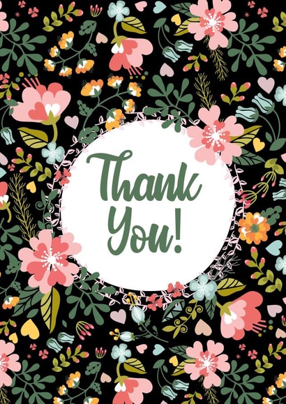 thank you card with flower created by Little Cham Cham