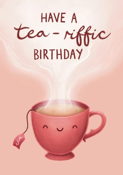 Tea-riffic Birthday Card created by Sophie Kent Illustration
