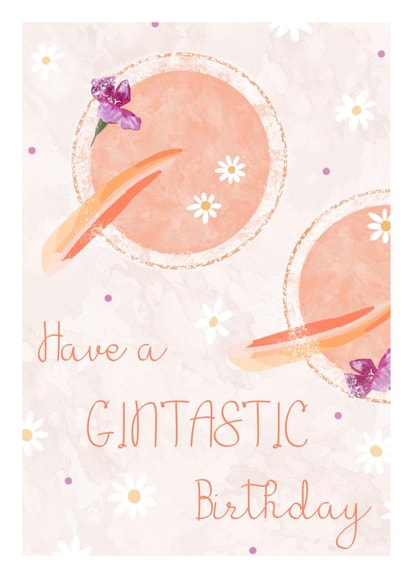 Floral Gin Cocktail Birthday Card created by Sarah Stephenson