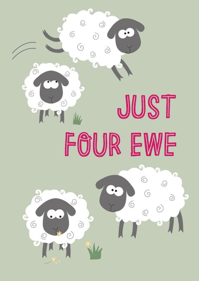 Just For You Sheep Pun Card created by Wink Design - Michelle Roberts