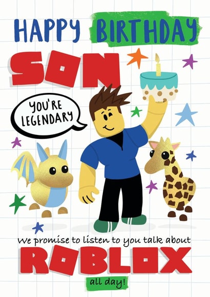 Roblox Happy Birthday Son created by NICHOLA COWDERY ILLUSTRATIONS