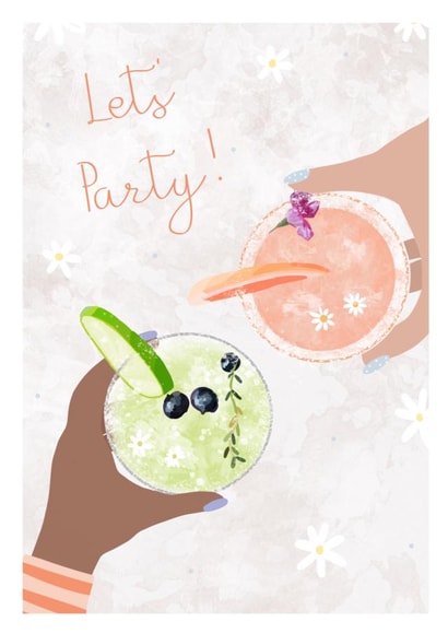 Pretty Birthday Card - For Friend - Let’s Party created by Sarah Stephenson