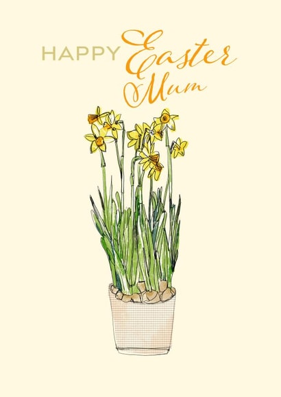 Happy Easter Daffodils card for Mum created by Anna Kuvarzina