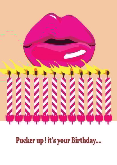 Pucker up Lips Birthday Card created by Angie Welch