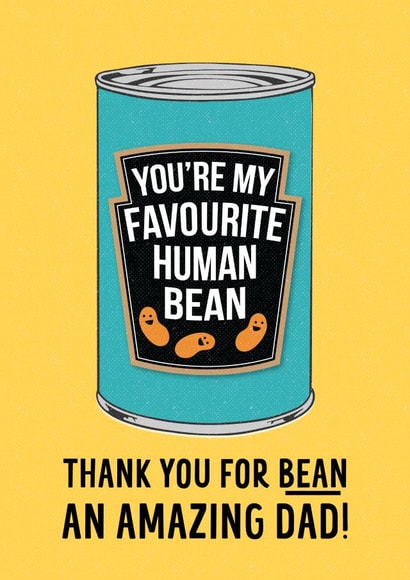 Favourite Human Bean Father's Day Card. created by Emoticology Cards