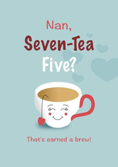 Tea loving nan 75th birthday card created by Digital Waves