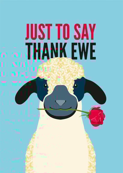 Thank Ewe! Thank You card created by Diva Doodle Designs