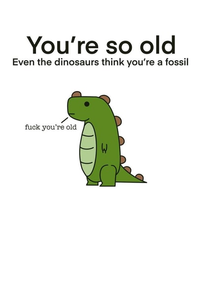 You're So Old Rude Dinosaur Birthday Card created by Cheeky Kards