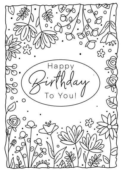 Happy Birthday Colour In created by Lolly's