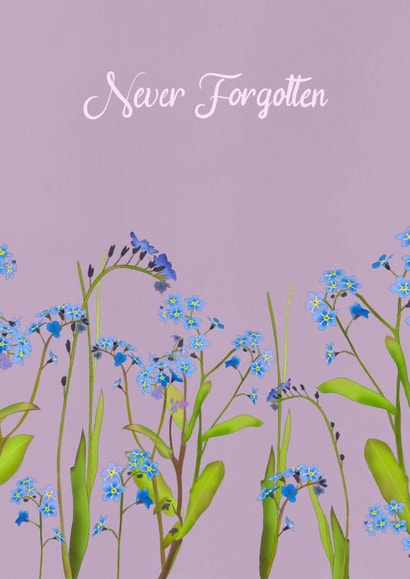 Adult’s sympathy Forget-Me-Not flower card created by mvk_prints