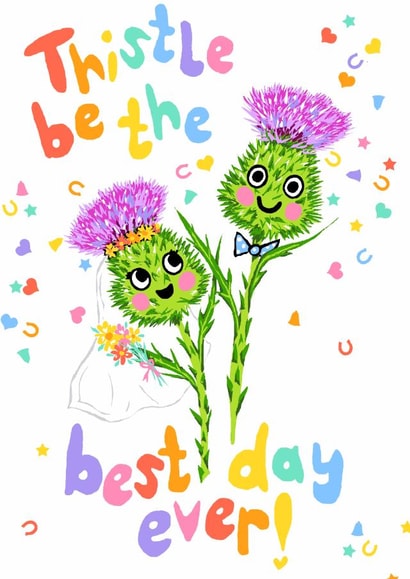 Punny Thistle Wedding card - congratulations card created by Pink Pea
