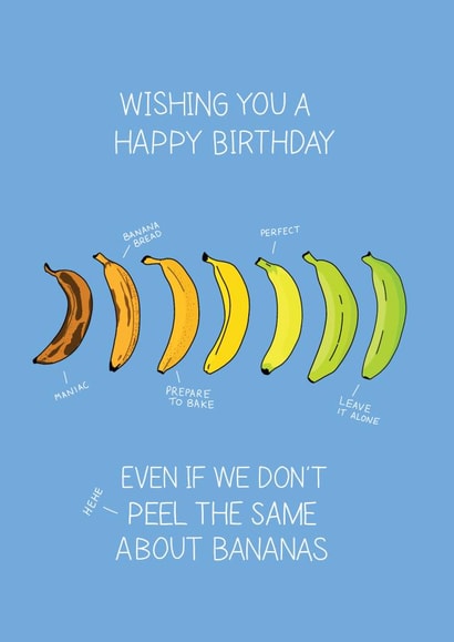 Banana Ripeness Scale Birthday Card created by Becky Wood