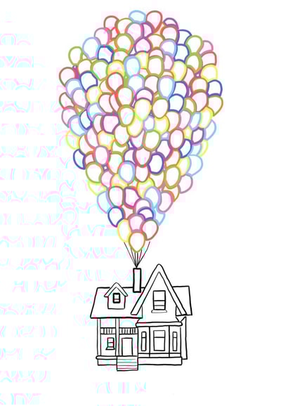 Cute New Home Card - UP - House - Balloons created by Grace Simmons