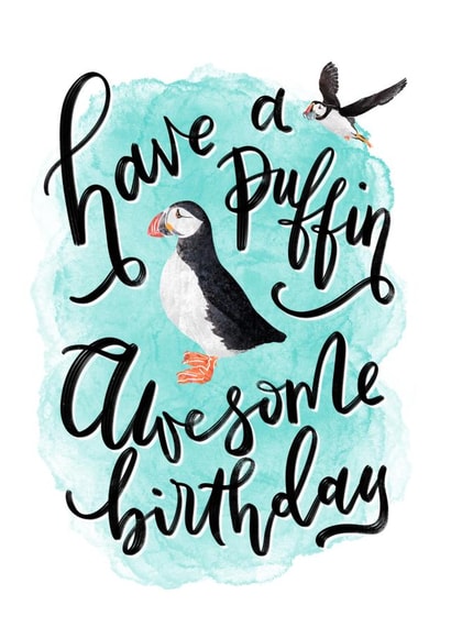 Puffin Awesome Birthday Card created by V&Me Paperie