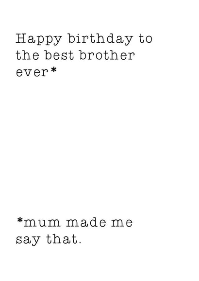 Birthday card for the best brother ever created by Aimee Banton