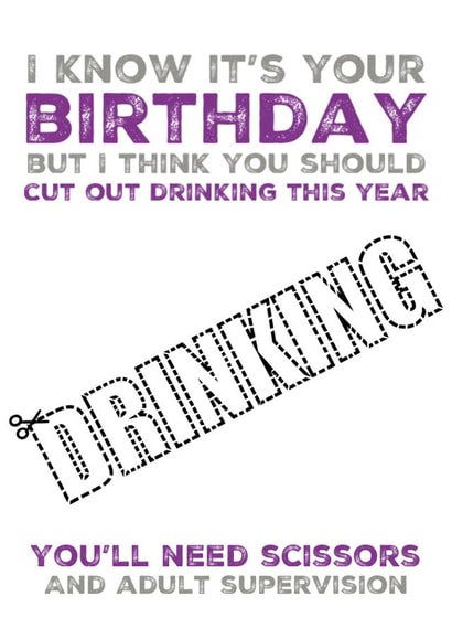 Cut out drinking birthday card created by picsandsquiggles