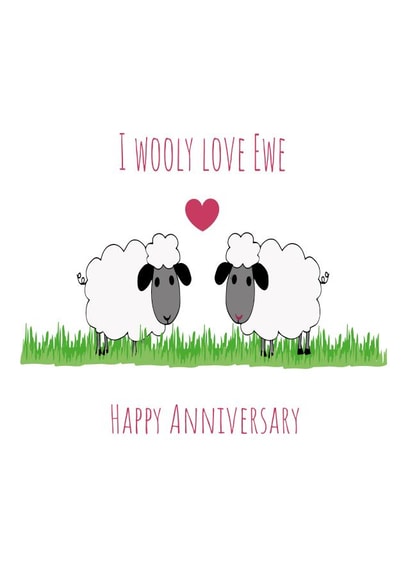 Wooly love ewe sheep anniversary card created by Missycards