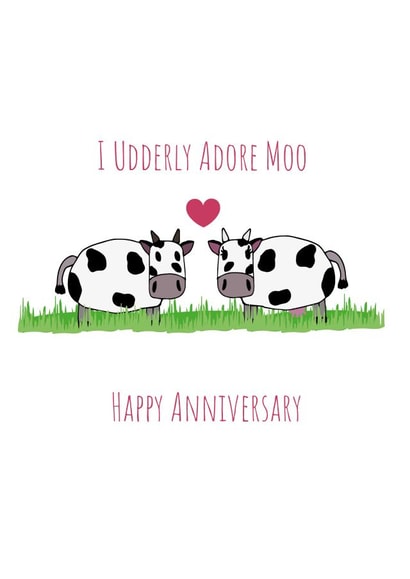 I Udderly love moo cow anniversary card created by Missycards