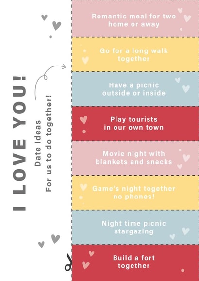 Relationship Date Ideas Anniversary card created by Libby Whiteside