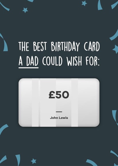 John Lewis gift card for dad created by Rishi