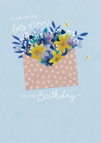 Classic Birthday Card - Floral Envelope - Flowers created by Sarah Hustwaite Illustration