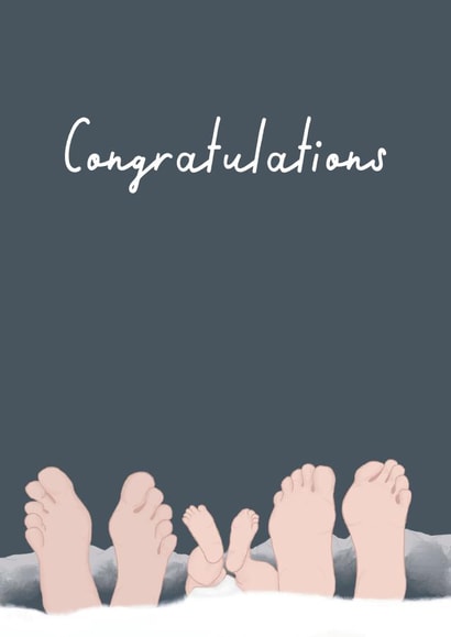 New baby feet Congratulations card created by Urban Collie