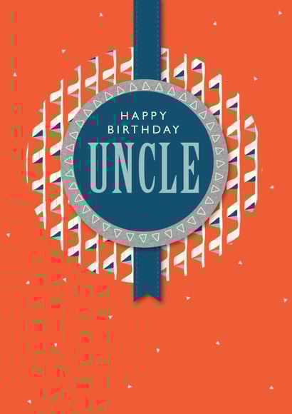 Uncle patterned birthday card created by Rebecca Prinn