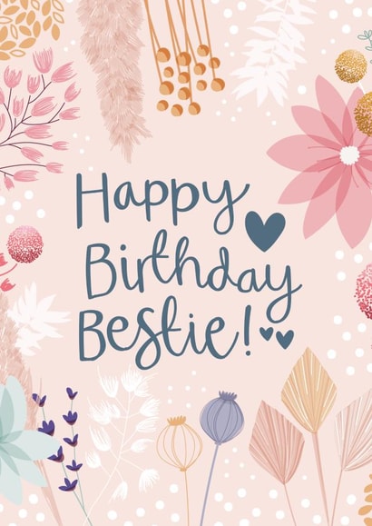 Happy Birthday Bestie created by Two For Joy Illustration