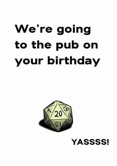 DnD Pub Role Birthday Card created by Cris Stewart