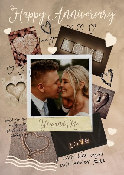 Cute Personalised Anniversary Photo Card - You And Me created by Giddy Kipper