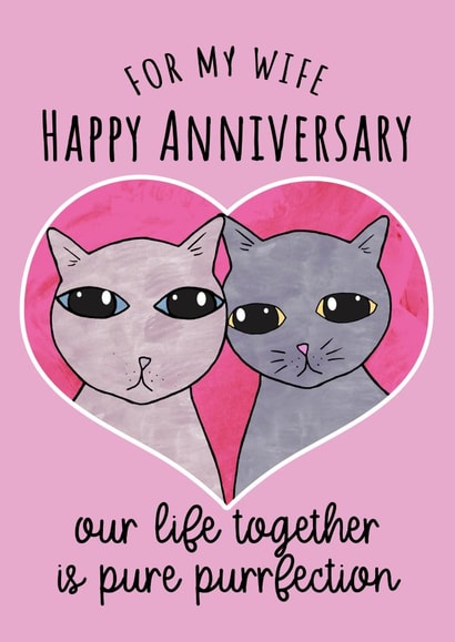 Wife Anniversary Cat Couple Heart  created by Kitty Cats Joy