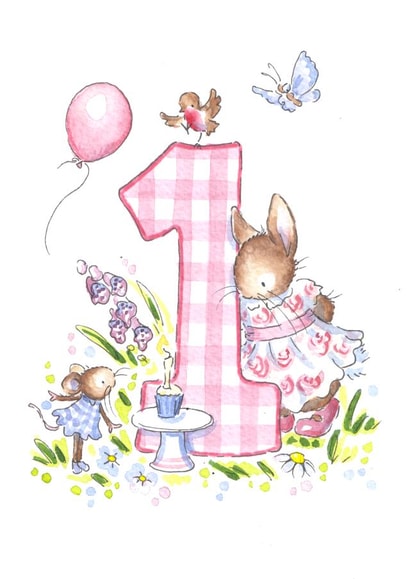 1st Birthday Bunny and Mouse created by Kate Garrett