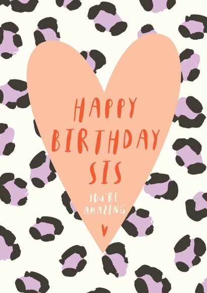 love leopard print sister birthday card created by DOTS + STRIPES