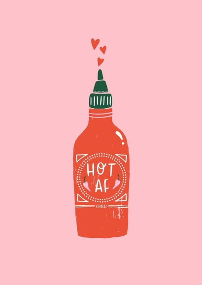 'Hot Af' Hot Sauce Pun Card created by Duchess Plum