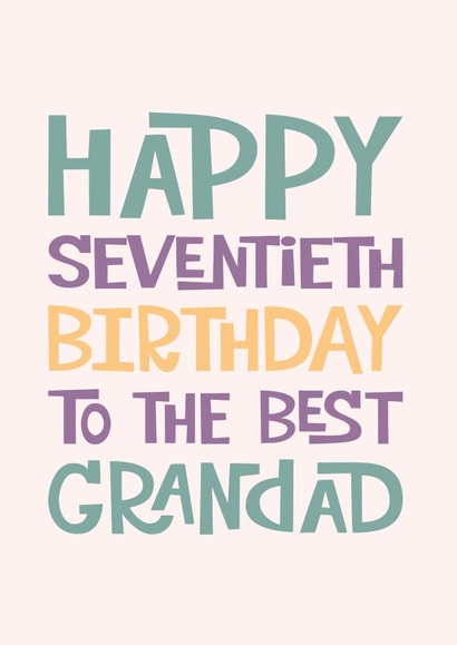 Classic Birthday Card - 70th - For Grandad created by Poppy Lane