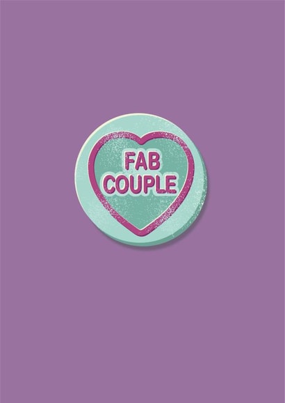 Cute Retro Love Heart Sweets Anniversary Card / Wedding Card - Fab Couple created by The Typecast Gallery